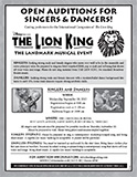The Lion King Disney Auditions Flyer
